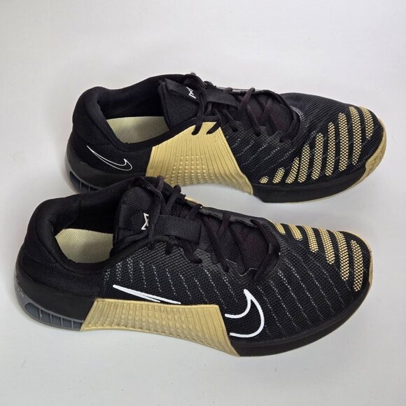 Nike Men's Metcon 9 Black Vegas Gold Workout Shoes Sneakers Sz 14 FD5431-001 - Picture 3 of 11